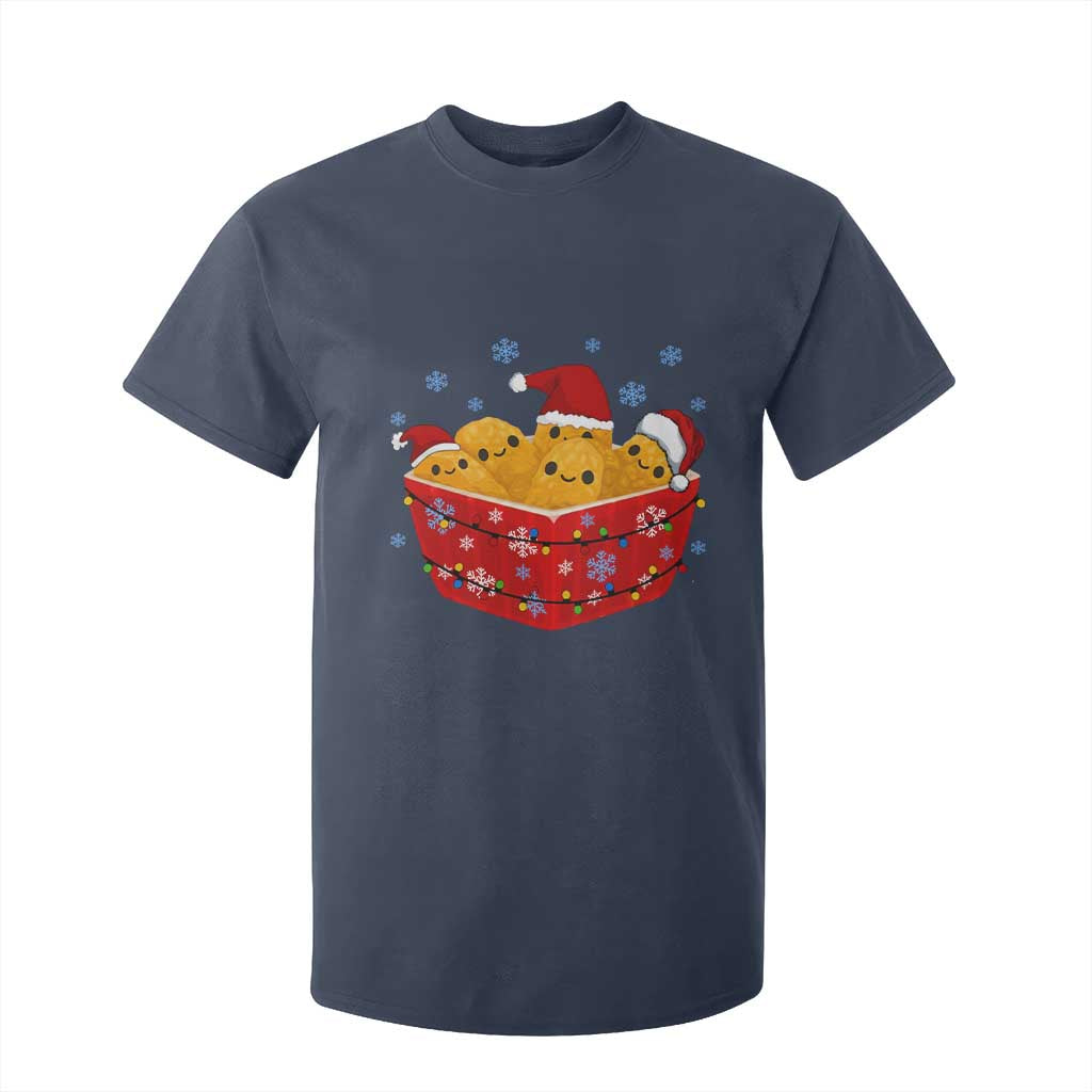 Christmas Chicken Nuggets T Shirt For Kid Funny Food Lover Gift TS12 Navy Print Your Wear
