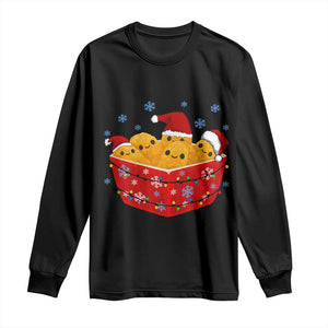 Christmas Chicken Nuggets Long Sleeve Shirt Funny Food Lover Gift TS12 Black Print Your Wear