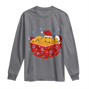 Christmas Chicken Nuggets Long Sleeve Shirt Funny Food Lover Gift TS12 Charcoal Print Your Wear