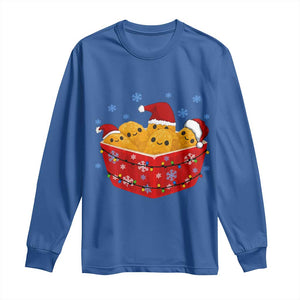 Christmas Chicken Nuggets Long Sleeve Shirt Funny Food Lover Gift TS12 Royal Blue Print Your Wear