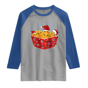 Christmas Chicken Nuggets Raglan Shirt Funny Food Lover Gift TS12 Sport Gray Royal Print Your Wear