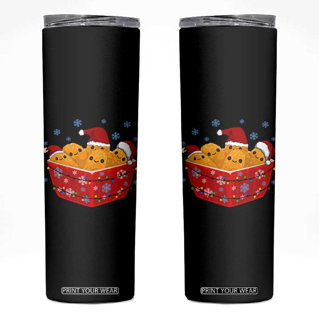 Christmas Chicken Nuggets Skinny Tumbler Funny Food Lover Gift TS12 Black Print Your Wear