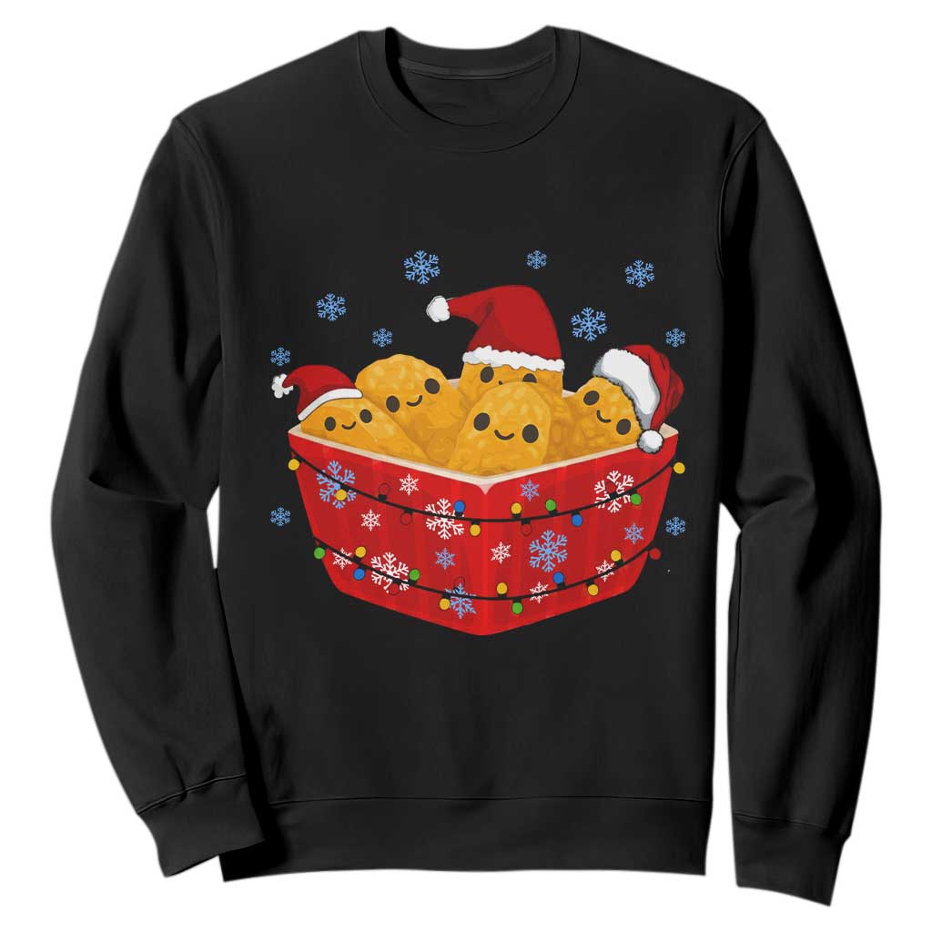 Christmas Chicken Nuggets Sweatshirt Funny Food Lover Gift TS12 Black Print Your Wear