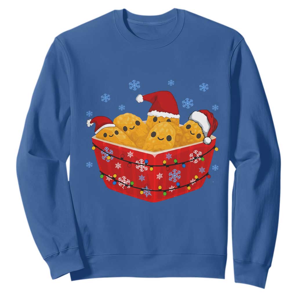 Christmas Chicken Nuggets Sweatshirt Funny Food Lover Gift TS12 Royal Blue Print Your Wear