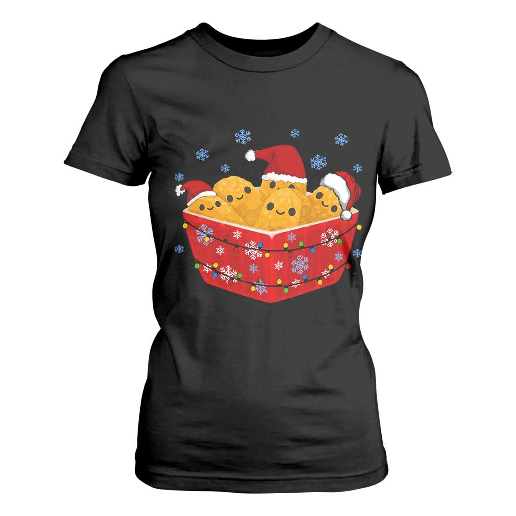 Christmas Chicken Nuggets T Shirt For Women Funny Food Lover Gift TS12 Black Print Your Wear