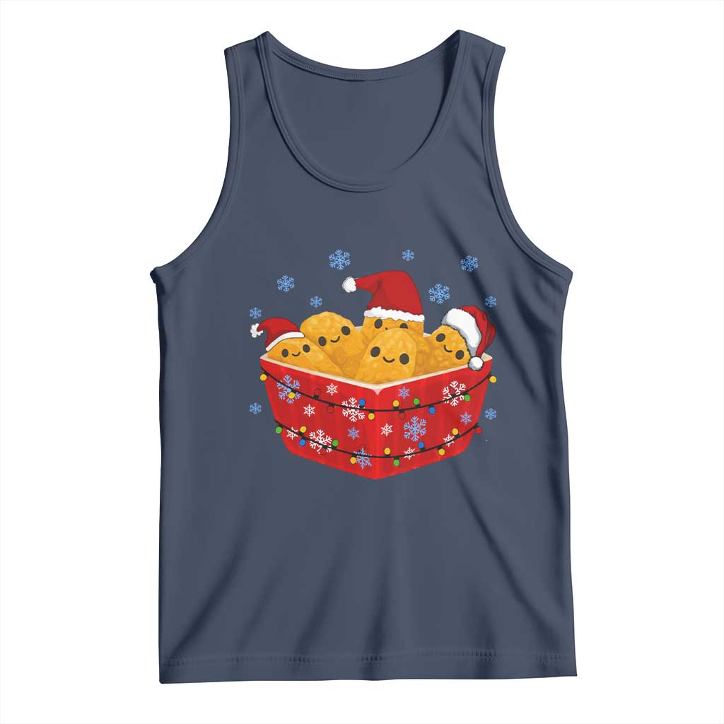 Christmas Chicken Nuggets Tank Top Funny Food Lover Gift TS12 Navy Print Your Wear