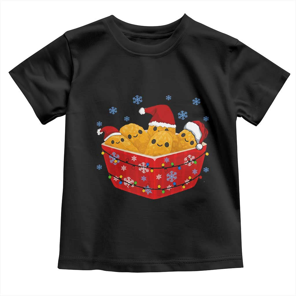 Christmas Chicken Nuggets Toddler T Shirt Funny Food Lover Gift TS12 Black Print Your Wear