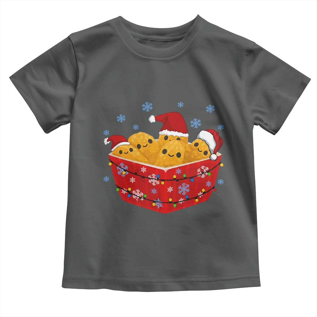 Christmas Chicken Nuggets Toddler T Shirt Funny Food Lover Gift TS12 Dark Heather Print Your Wear
