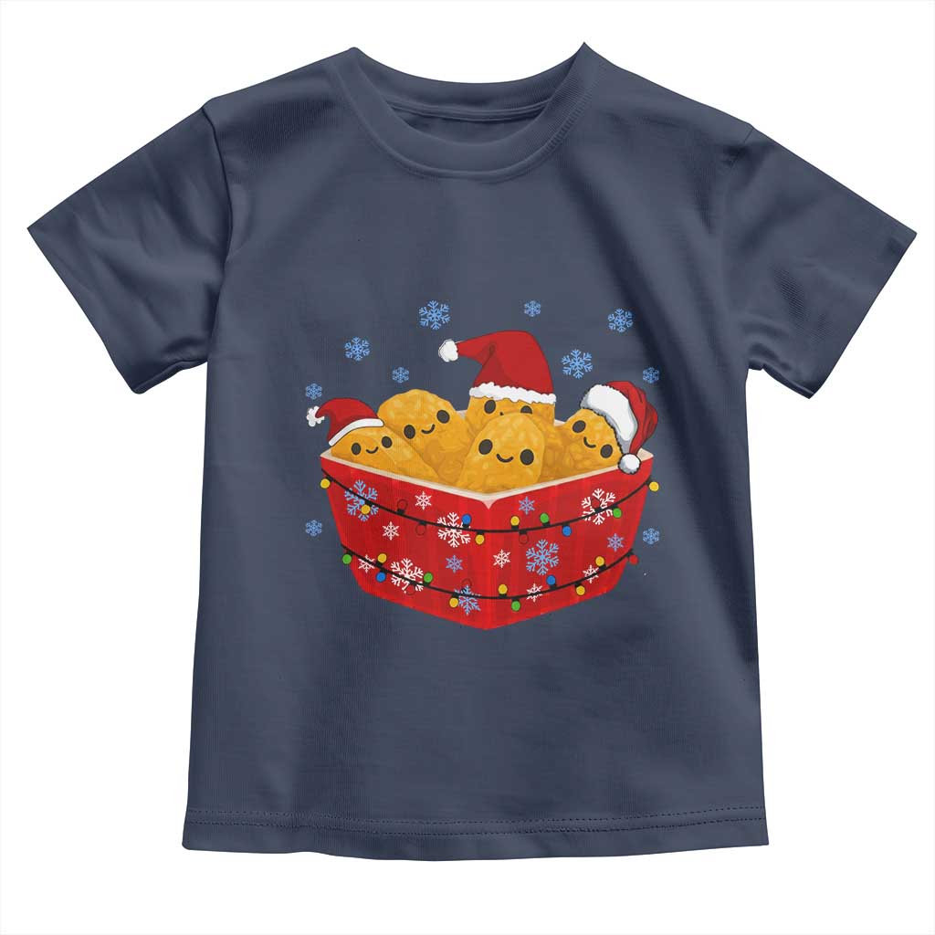 Christmas Chicken Nuggets Toddler T Shirt Funny Food Lover Gift TS12 Navy Print Your Wear