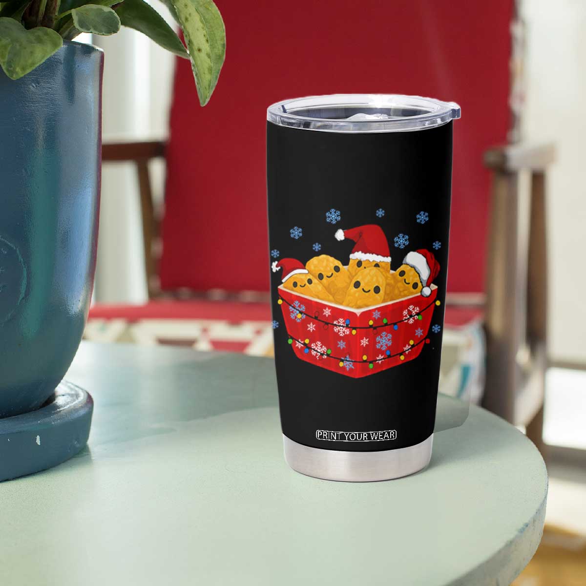 Christmas Chicken Nuggets Tumbler Cup Funny Food Lover Gift TS12 Print Your Wear
