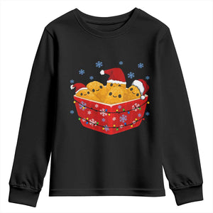Christmas Chicken Nuggets Youth Sweatshirt Funny Food Lover Gift TS12 Black Print Your Wear