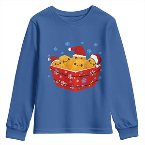 Christmas Chicken Nuggets Youth Sweatshirt Funny Food Lover Gift TS12 Royal Blue Print Your Wear