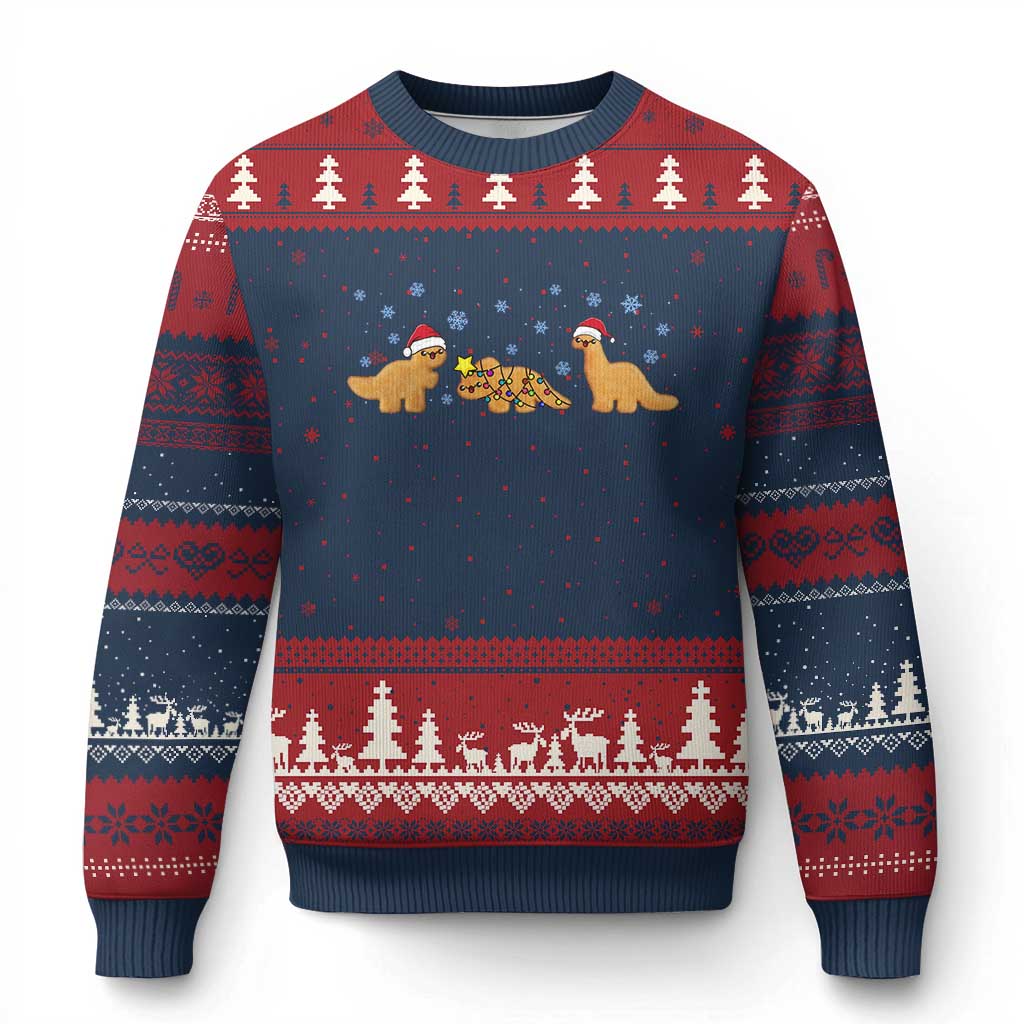Chicken Nugget Lover Ugly Christmas Sweater Christmas Holiday Gift TS12 Navy Red Print Your Wear