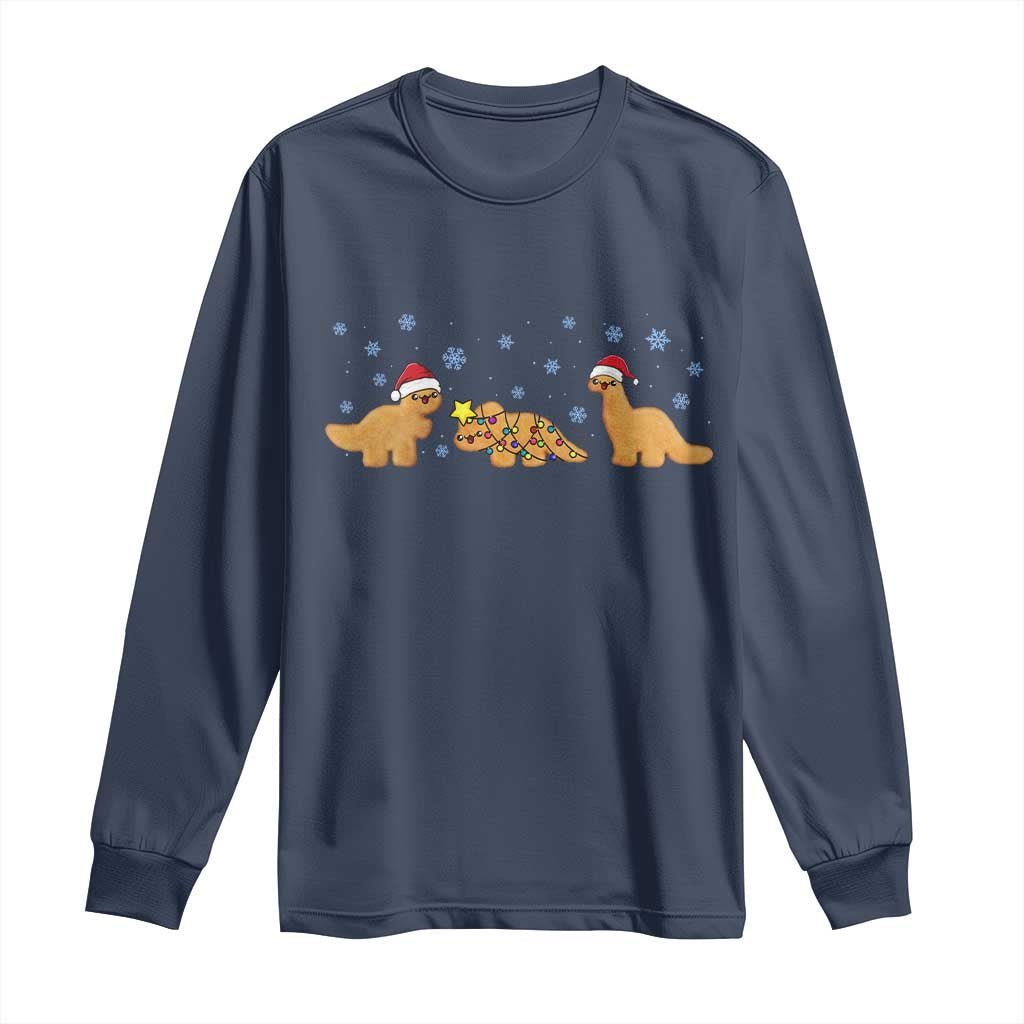 Chicken Nugget Lover Long Sleeve Shirt Christmas Holiday Gift TS12 Navy Print Your Wear