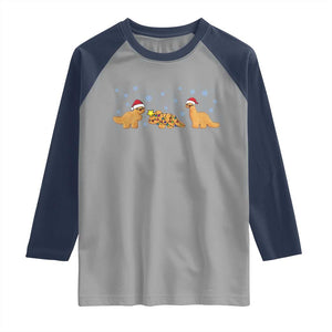 Chicken Nugget Lover Raglan Shirt Christmas Holiday Gift TS12 Sport Gray Navy Print Your Wear