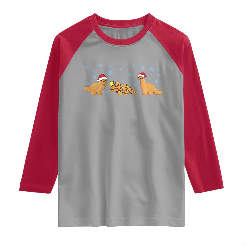 Chicken Nugget Lover Raglan Shirt Christmas Holiday Gift TS12 Sport Gray Red Print Your Wear