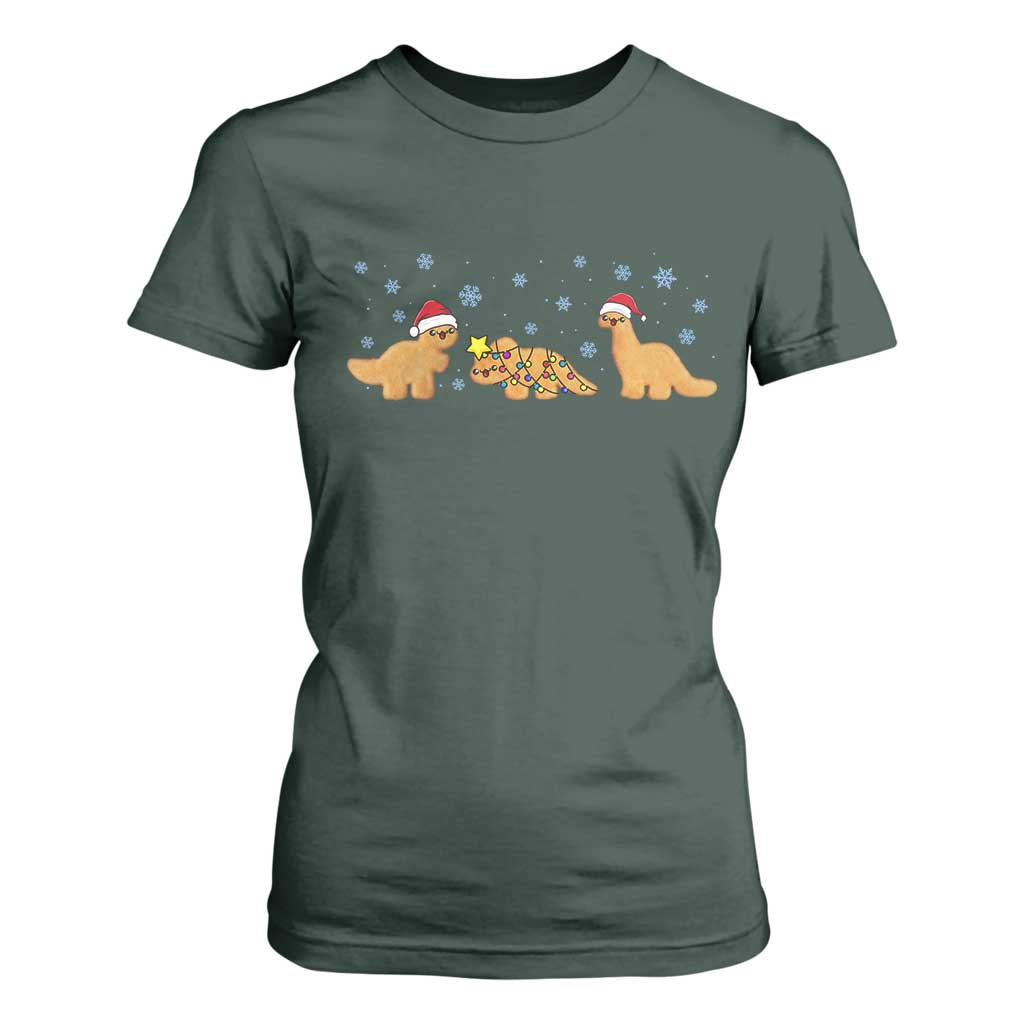 Chicken Nugget Lover T Shirt For Women Christmas Holiday Gift TS12 Dark Forest Green Print Your Wear