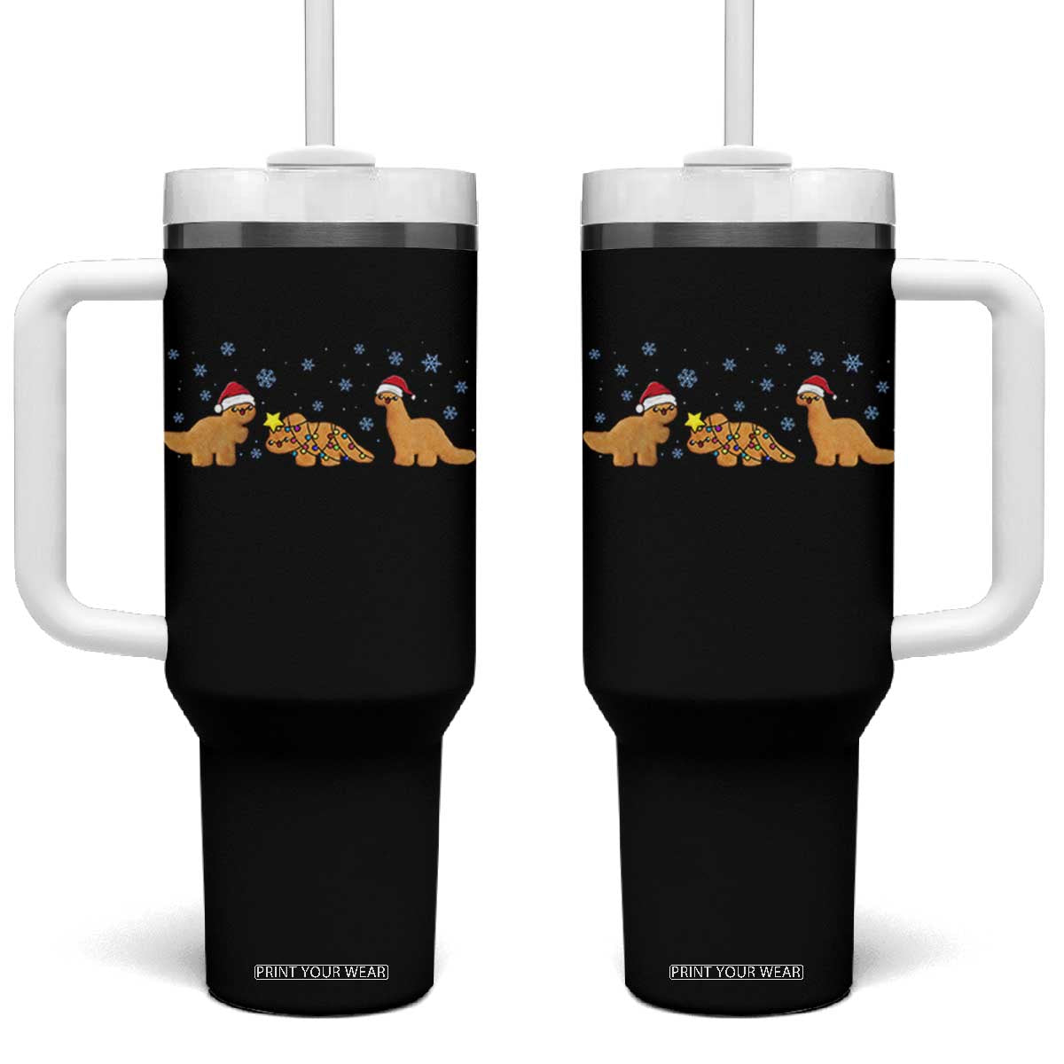 Chicken Nugget Lover Tumbler With Handle Christmas Holiday Gift TS12 One Size: 40 oz Black Print Your Wear