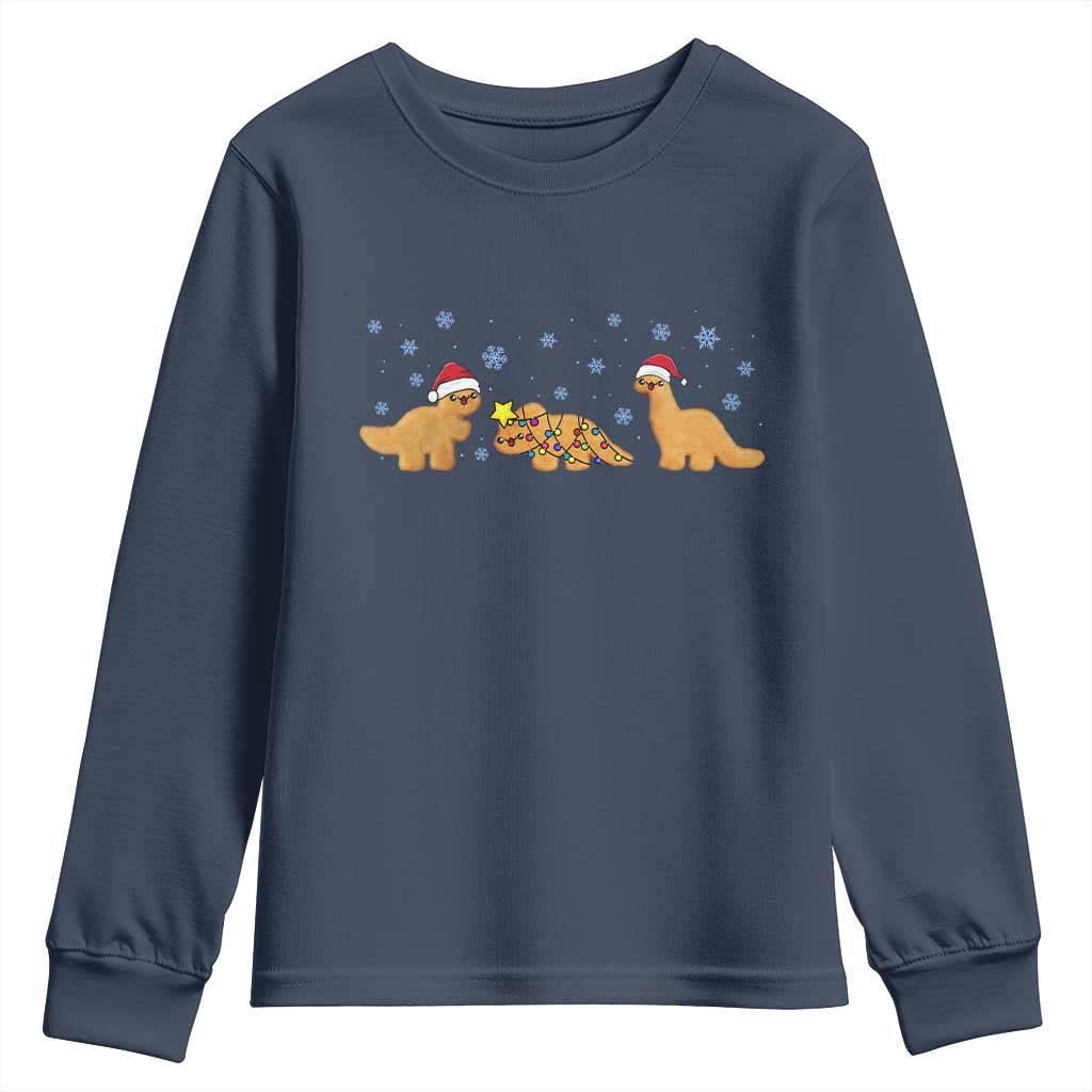 Chicken Nugget Lover Youth Sweatshirt Christmas Holiday Gift TS12 Navy Print Your Wear