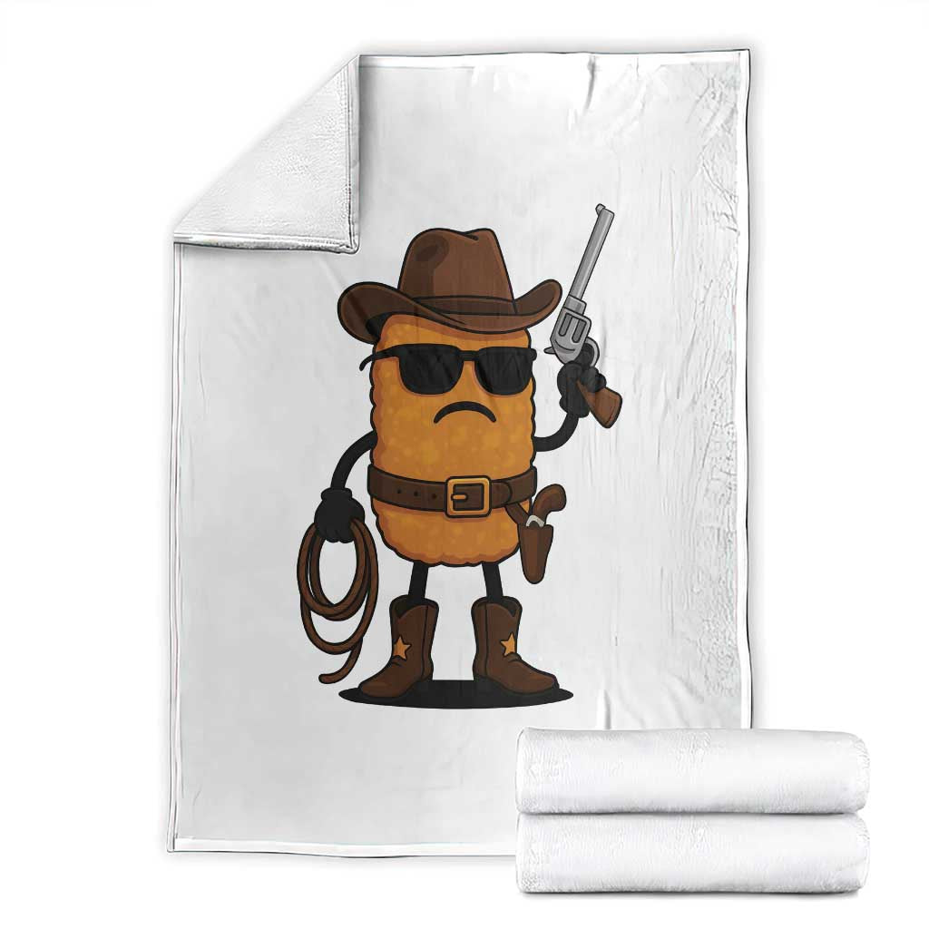 Cowboy Chicken Nugget Throw Blanket Funny Food Gift TS12 White Print Your Wear