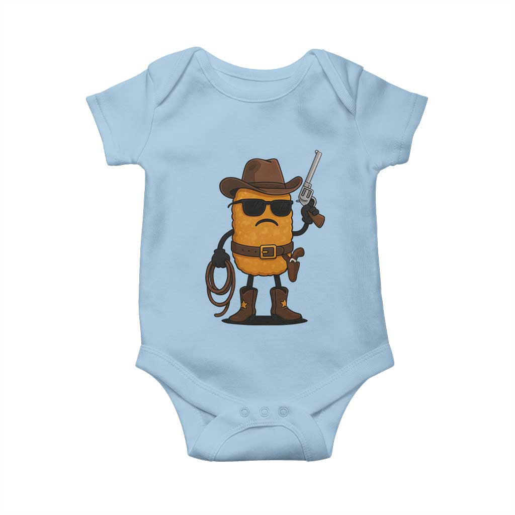 Cowboy Chicken Nugget Baby Onesie Funny Food Gift TS12 Light Blue Print Your Wear