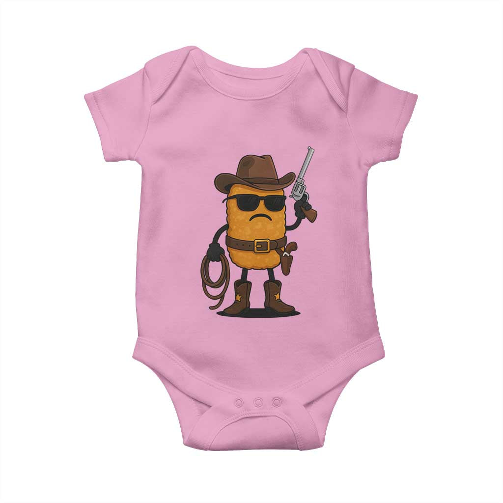 Cowboy Chicken Nugget Baby Onesie Funny Food Gift TS12 Light Pink Print Your Wear