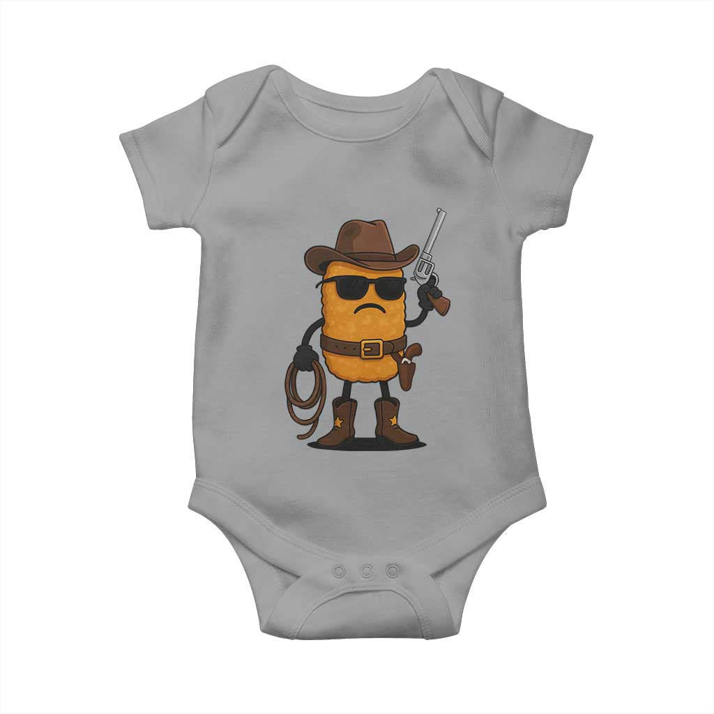 Cowboy Chicken Nugget Baby Onesie Funny Food Gift TS12 Sport Gray Print Your Wear