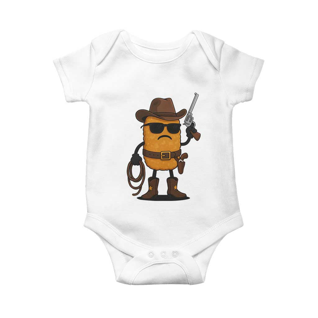 Cowboy Chicken Nugget Baby Onesie Funny Food Gift TS12 White Print Your Wear