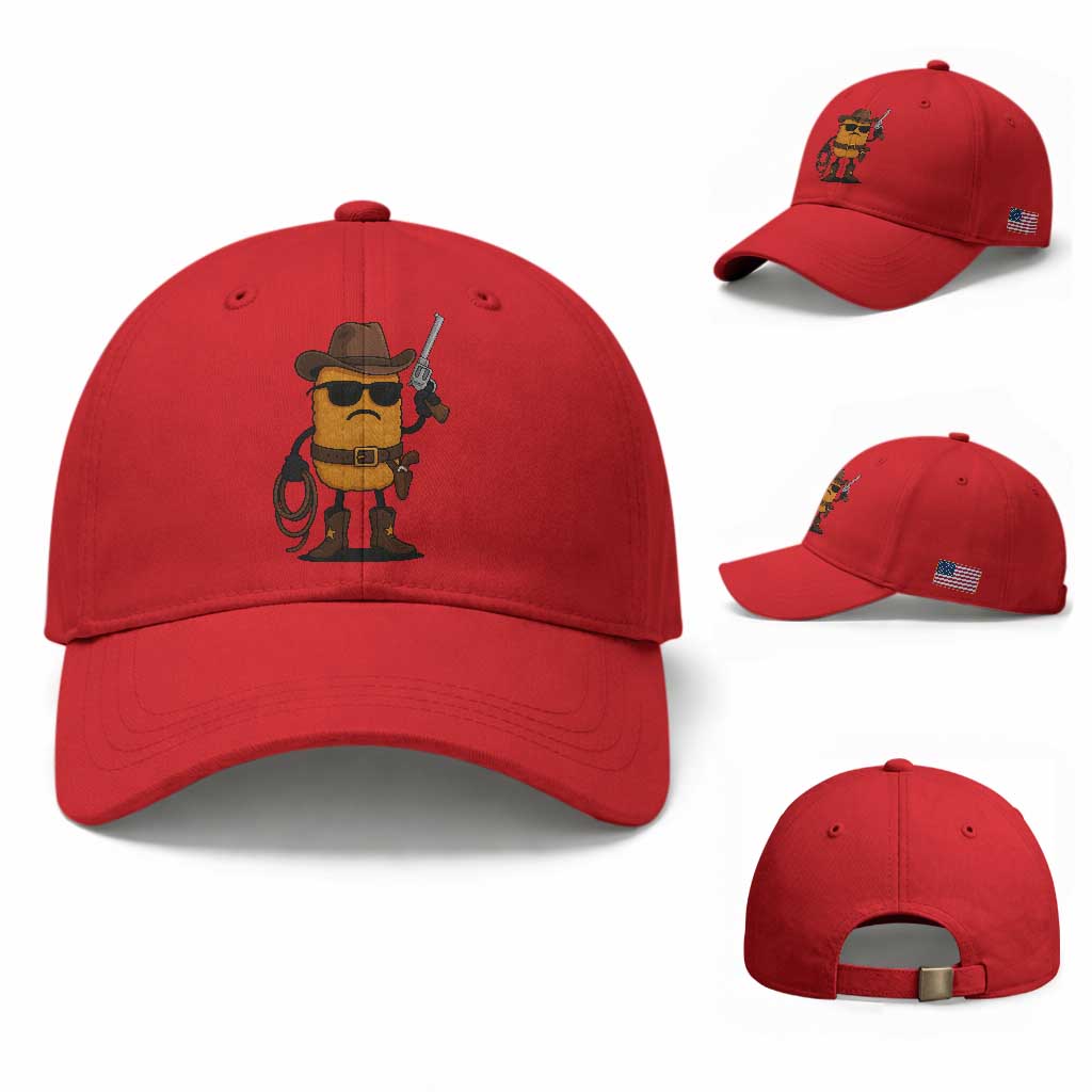 Cowboy Chicken Nugget Baseball Cap Funny Food Gift TS12 Baseball Cap Universal Fit Red Print Your Wear
