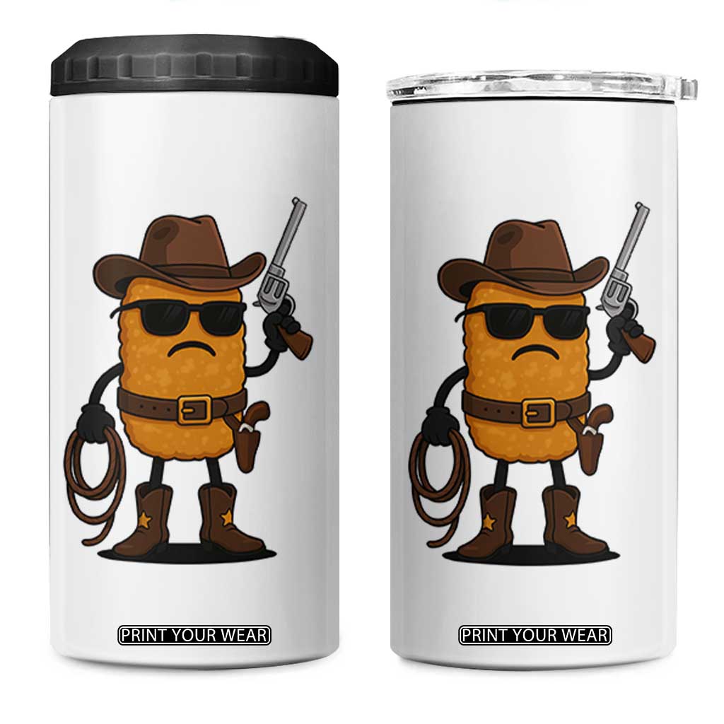Cowboy Chicken Nugget 4 in 1 Can Cooler Tumbler Funny Food Gift TS12 One Size: 16 oz White Print Your Wear