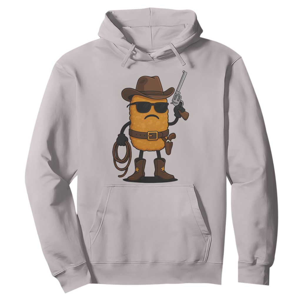 Cowboy Chicken Nugget Hoodie Funny Food Gift TS12 Ice Gray Print Your Wear