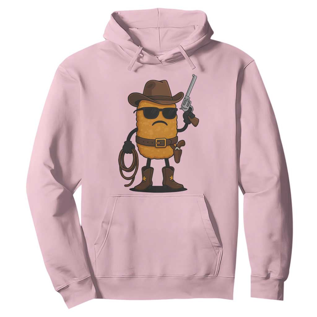 Cowboy Chicken Nugget Hoodie Funny Food Gift TS12 Light Pink Print Your Wear