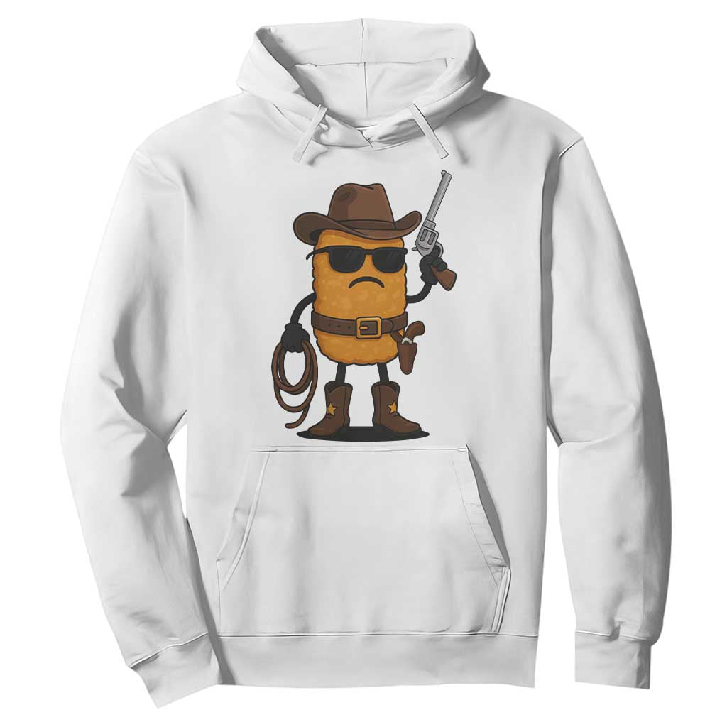 Cowboy Chicken Nugget Hoodie Funny Food Gift TS12 White Print Your Wear