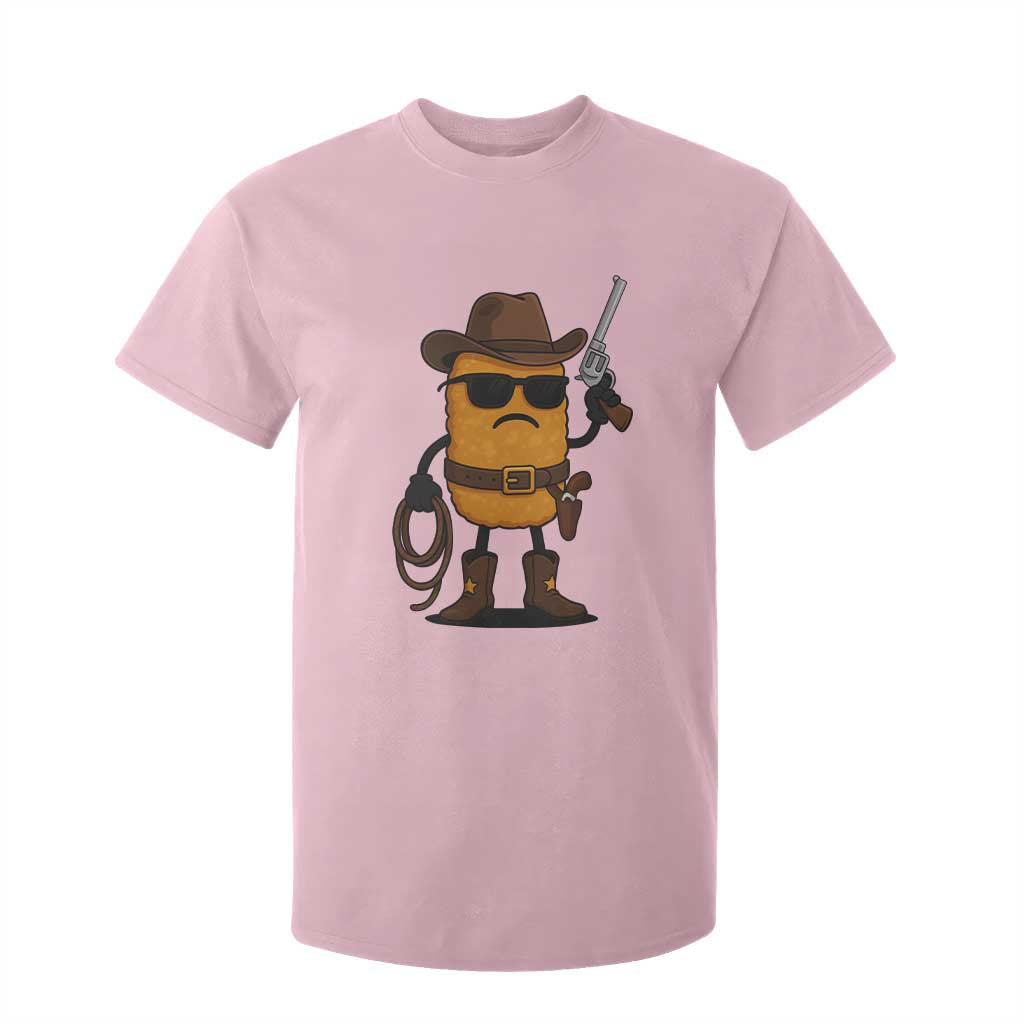 Cowboy Chicken Nugget T Shirt For Kid Funny Food Gift TS12 Light Pink Print Your Wear