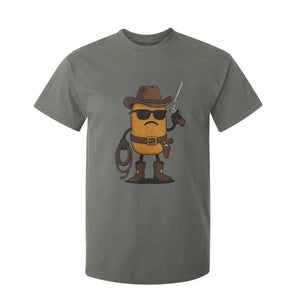Cowboy Chicken Nugget T Shirt For Kid Funny Food Gift TS12 Military Green Print Your Wear