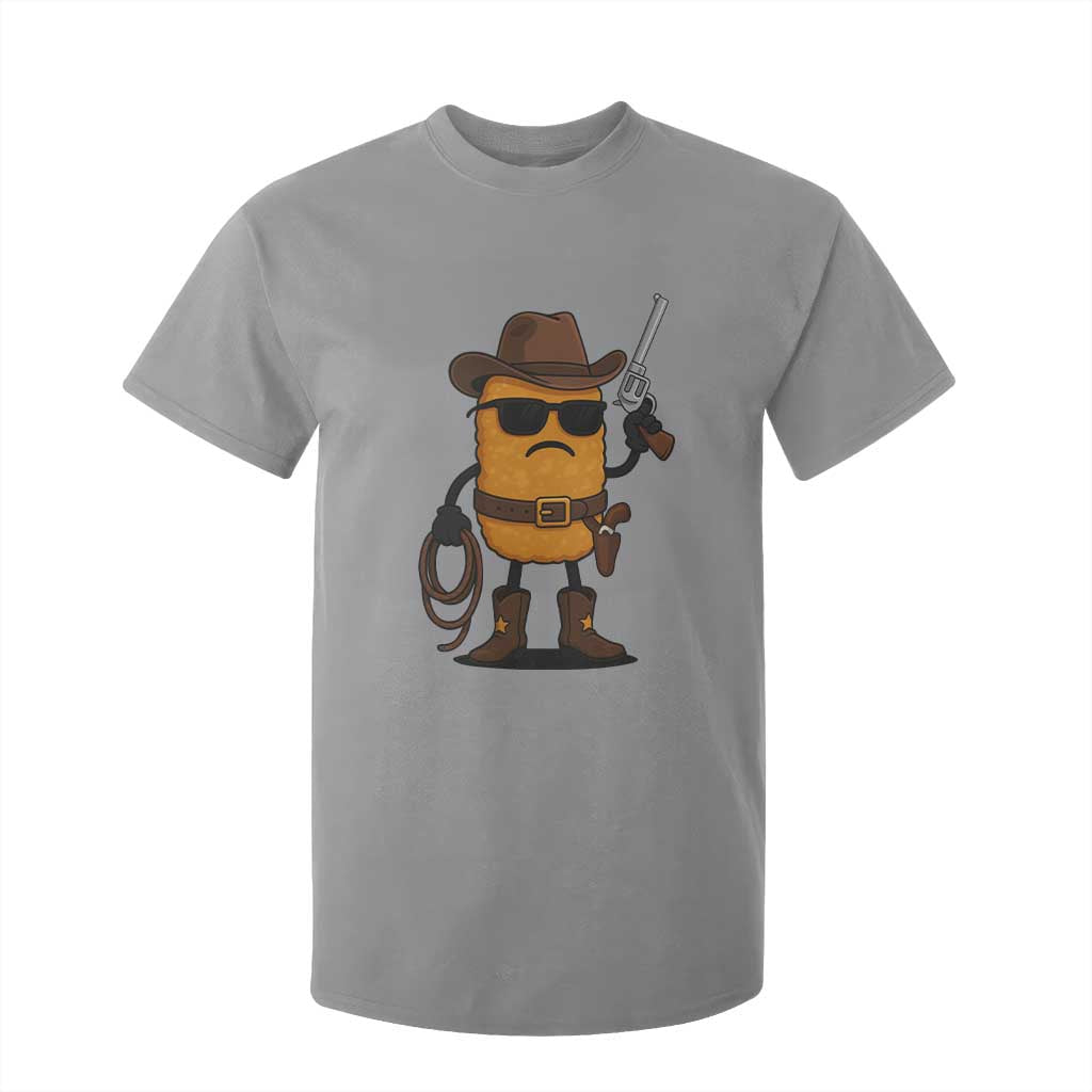 Cowboy Chicken Nugget T Shirt For Kid Funny Food Gift TS12 Sport Gray Print Your Wear