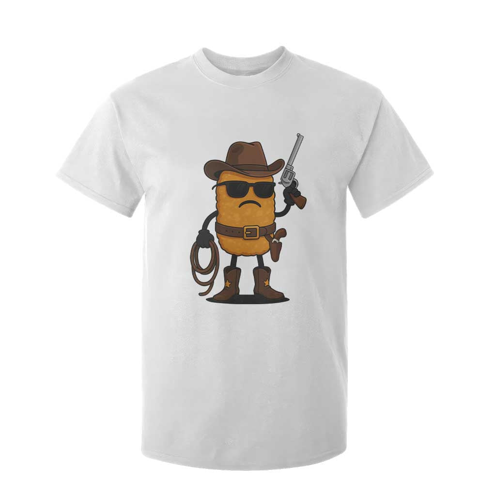 Cowboy Chicken Nugget T Shirt For Kid Funny Food Gift TS12 White Print Your Wear