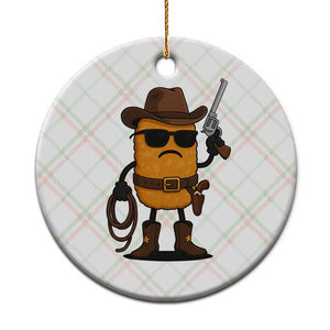 Cowboy Chicken Nugget Ceramic Ornament Funny Food Gift TS12 1pc Christmas Plaid Print Your Wear