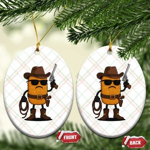 Cowboy Chicken Nugget Ceramic Ornament Funny Food Gift TS12 Print Your Wear