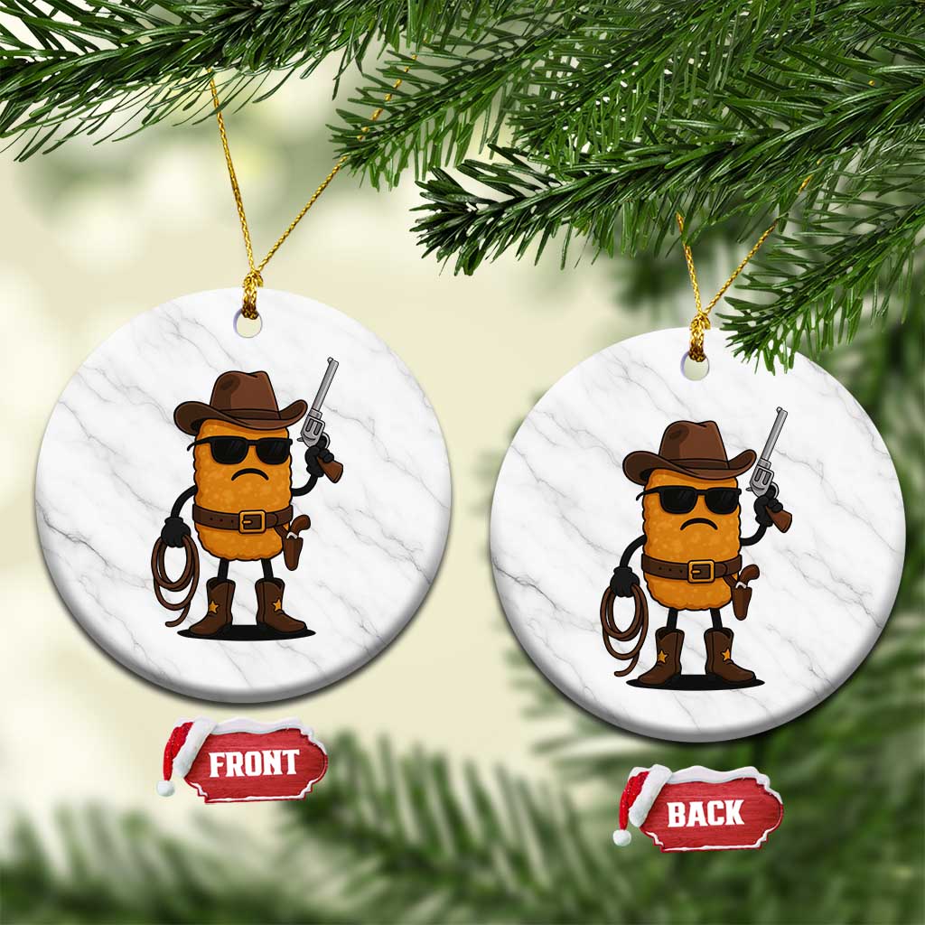 Cowboy Chicken Nugget Ceramic Ornament Funny Food Gift TS12 1pc White Marble Print Your Wear