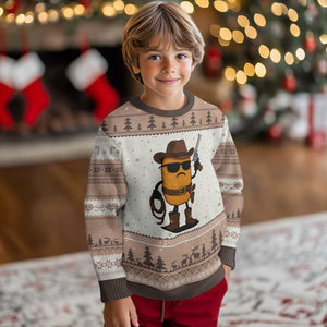 Cowboy Chicken Nugget Ugly Christmas Sweater Funny Food Gift TS12 Mocha Mousse Print Your Wear