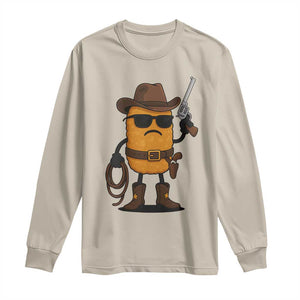 Cowboy Chicken Nugget Long Sleeve Shirt Funny Food Gift TS12 Sand Print Your Wear
