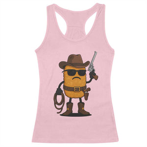 Cowboy Chicken Nugget Racerback Tank Top Funny Food Gift TS12 Light Pink Print Your Wear