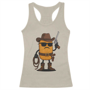 Cowboy Chicken Nugget Racerback Tank Top Funny Food Gift TS12 Sand Print Your Wear