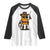 Cowboy Chicken Nugget Raglan Shirt Funny Food Gift TS12 White Black Print Your Wear
