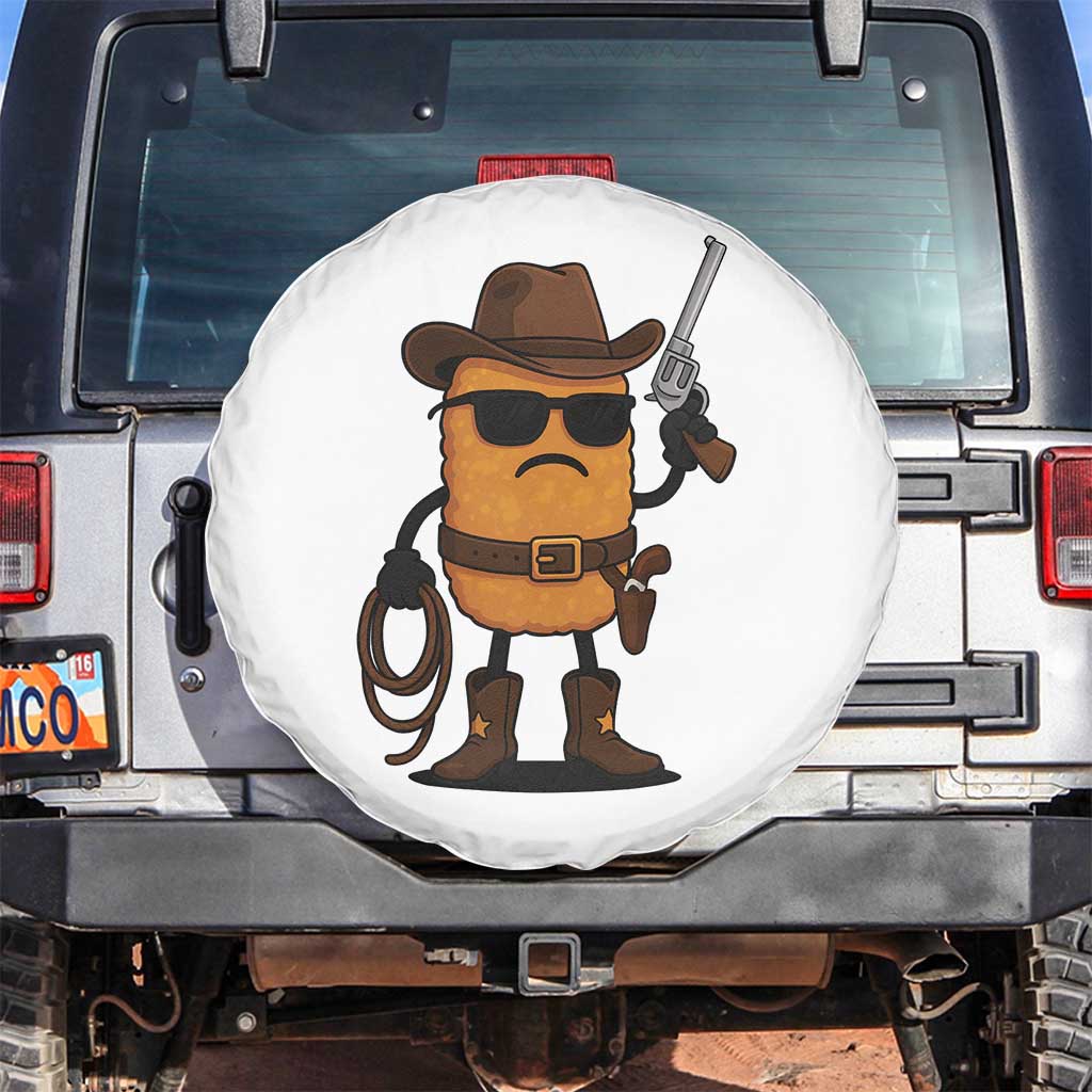 Cowboy Chicken Nugget Spare Tire Cover Funny Food Gift TS12 No hole White Print Your Wear