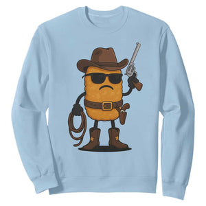 Cowboy Chicken Nugget Sweatshirt Funny Food Gift TS12 Light Blue Print Your Wear
