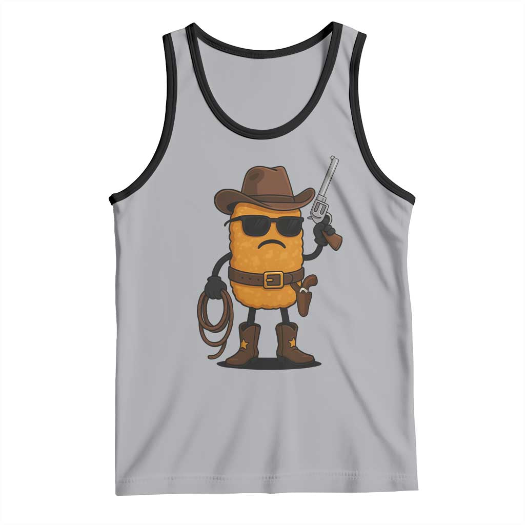 Cowboy Chicken Nugget Tank Top Funny Food Gift TS12 Athletic Heather Black Print Your Wear