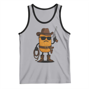 Cowboy Chicken Nugget Tank Top Funny Food Gift TS12 Athletic Heather Black Print Your Wear