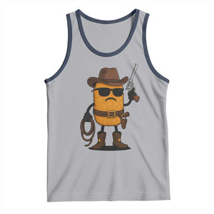 Cowboy Chicken Nugget Tank Top Funny Food Gift TS12 Athletic Heather Navy Print Your Wear